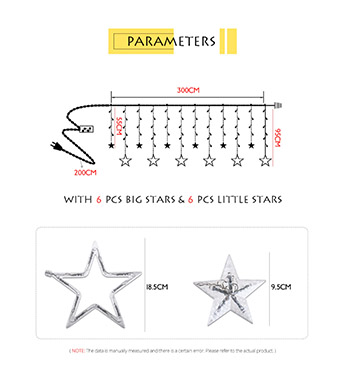 Гирлянда-штора LED RGB Five-pointed Star